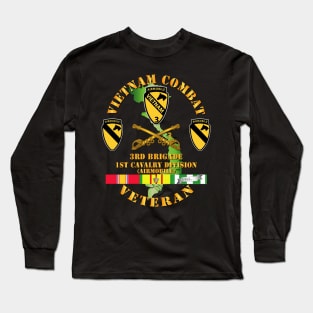 Vietnam Combat Cavalry Veteran w  3rd Brigade - 1st Cav Div Long Sleeve T-Shirt